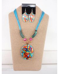 International Durus - 6 Strands Cord With Flower Pendant Necklace Set - Lyst