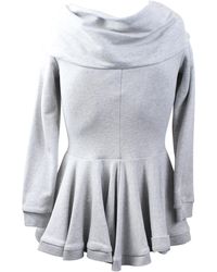 Moschino - Zip Up Flared Mini Sweatshirt Dress - Gray - Lyst