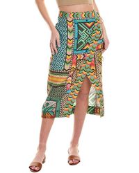 FARM Rio - Banana Scarves Linen Midi Skirt - Lyst