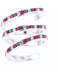 Traditions Jewelry Company - Fine Plated Patriotic Crystal Spiral Ring - Lyst