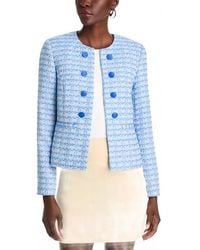 Tahari - Tweed Open Front Blazer - Lyst