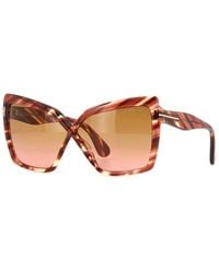 Tom Ford - Sunglasses Cat Eye Full Rim, Havana Frame And Gradient Lens Ft119554F - Lyst