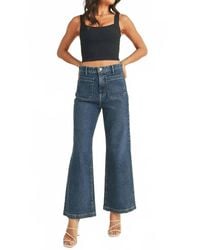 Just Black Denim - High Rise Patch Pocket Wide Leg Jeans - Lyst