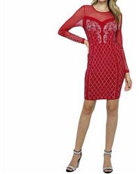 Vocal Apparel - Long Sleeve Dress Embellished With Rhinestones - Lyst