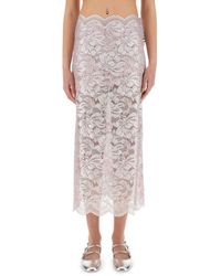 Rabanne - Intricate Floral Lace Maxi Skirt With Scalloped Hem - Lyst