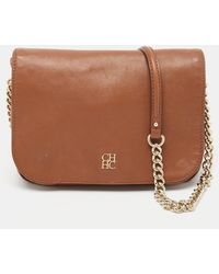 CH by Carolina Herrera - Monogram Leather Flap Shoulder Bag - Lyst