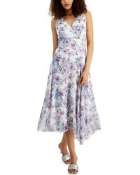 Connected Apparel - Chffon Floral Maxi Dress - Lyst