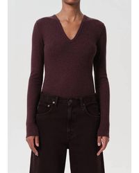 Agolde - Darla V Neck Bodysuit - Lyst