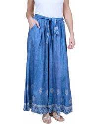Angela Mara - Border Print Pull On Pant - Lyst