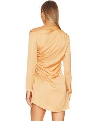 A.L.C. - A. L.c. Jamie Tawny Gold Side Ruched Long Sleeve Mini Dress - Lyst