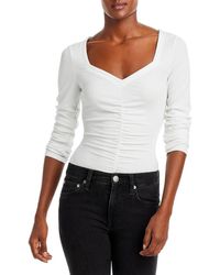 PAIGE - Annalisa Ruched Ribbed Pullover Top - Lyst