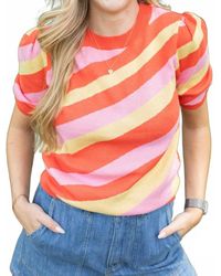 Fate - Citrus Stripe Short Sleeve Sweater - Lyst