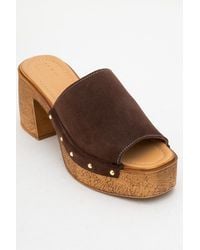 Forever & Always Shoes - Pull Leather Platform Mules - Lyst