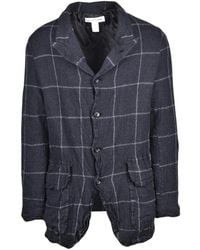Comme des Garçons - Windowpane Check Felted Wool Blazer - Lyst