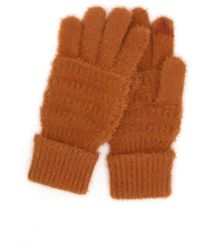 Fashnzfab - Fuzzy Cable Knit Smart Touch Gloves - Lyst