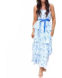 TCEC - Floral Print Tiered Midi Dress - Lyst