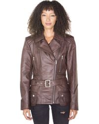 Infinity Leather - Long Leather Biker Jacket-Quito - Lyst