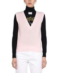 Raf Simons - V-Neck Knitted Vest With Ribbed Texture - Lyst