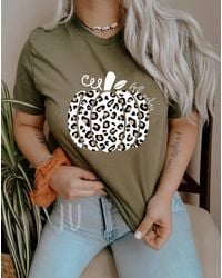 White Label - Fall Vibes Leopard Pumpkin Tee - Lyst