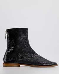 Acne Studios - Patent Textured Leather Boots With Zip - Lyst
