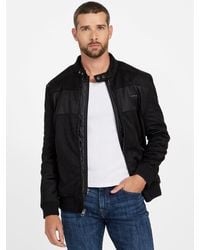 Guess - Travis Faux-Suede Flight Jacket - Lyst