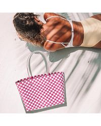Fashnzfab - Jelly Tube Top Handle Basket Weave Tote Bag Shoulder Bag - Lyst
