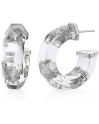 Gold & Honey - Faceted Lucite Huggie Hoop Earrings - Lyst