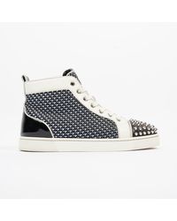 Christian Louboutin - Louis Junior Spikes High-tops / Navy / Leather - Lyst