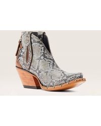 Ariat - Greeley Western Leather Snake Bootie - Lyst