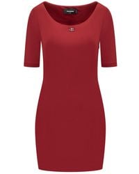 DSquared² - Fitted Viscose Scoop Neck Top - Lyst