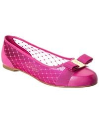 Ferragamo - Varina Mesh & Leather Flat - Lyst
