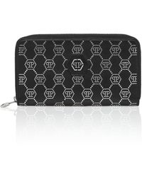 Philipp Plein - Rounded Zip Wallet Monogram Strass - Lyst