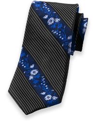Paul Fredrick - Stripe/Floral Woven Silk Tie - Lyst