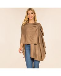 TRUEDAMES - Elegant Solid Drape Wrap Poncho - Lyst