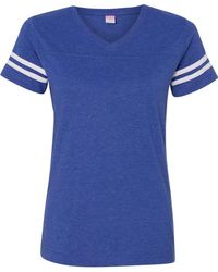 L.A.T - Football V-Neck Fine Jersey Tee - Lyst