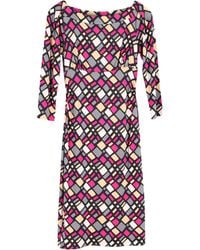 Diane von Furstenberg - Printed Knee Length Dress - Lyst