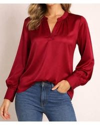 J joy - Burgandy Blouse - Lyst