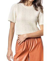 Lilla P - Cropped Cable Sweater - Lyst