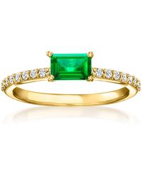 RS Pure - By Ross-Simons Lab-Grown Emerald And Lab-Grown Diamond Ring - Lyst