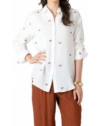 Dex - Textured Button Front Blouse - Lyst
