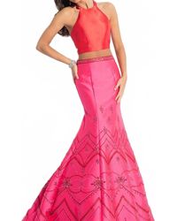 Rachel Allan - Two-Piece Mikado Mermaid Prom Gown - Lyst