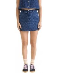 Blu Pepper - Polka Dot Belt Tie Mini Skirt - Lyst