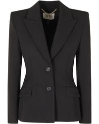 Nissa - Notched Lapel Single-Breasted Polyester Blazer - Lyst