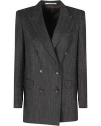 Tagliatore - Houndstooth Double-Breasted Wool-Blend Jacket - Lyst