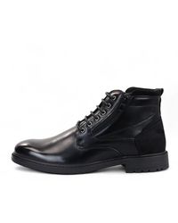 Infinity Leather - Biker Lace-Up Ankle Boots - Lyst