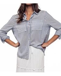 Trend:Notes - Button Up Stripe Top - Lyst