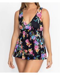 Johnny Was - Nero Back Tie Skirted One Piece Bathing Suit - Lyst