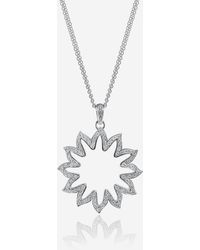 Roberto Coin - Classic 18k White Gold Diamond 0.95ct. Tw. Flower Pendant Necklace 5000014awchx - Lyst