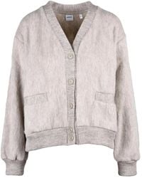 Aspesi - V-Neck Cropped Wool Cardigan - Lyst