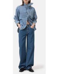 Closed - Denim Scarf Shirt - Lyst